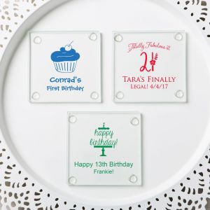 Personalized Birthday Design Stylish Coaster Favors